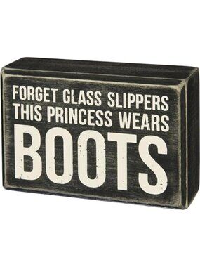 This Princess Wears Boots Box Sign 4.5x3 inches